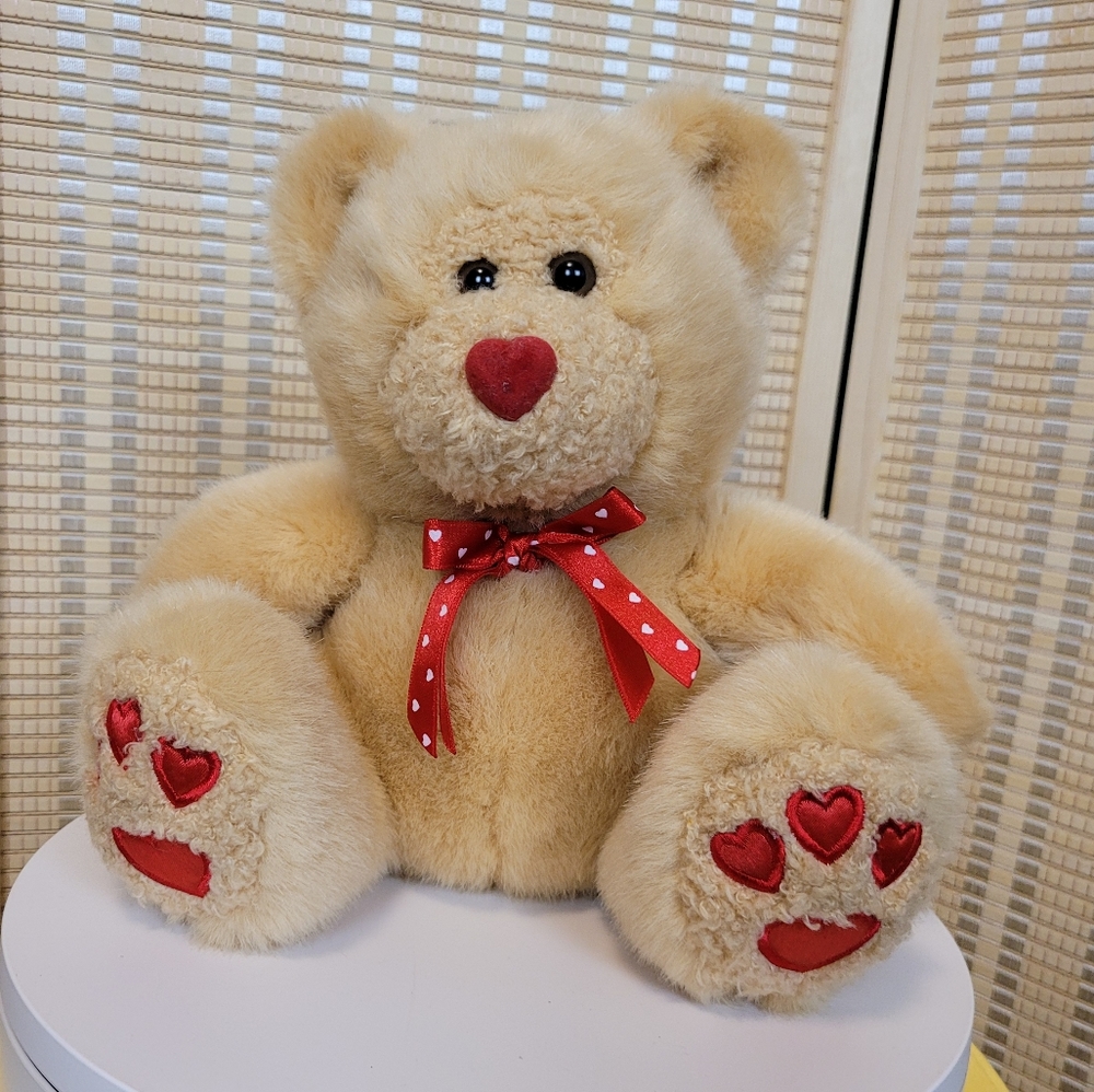 Vintage Valentine's Plush bear - Picture 2 of 11